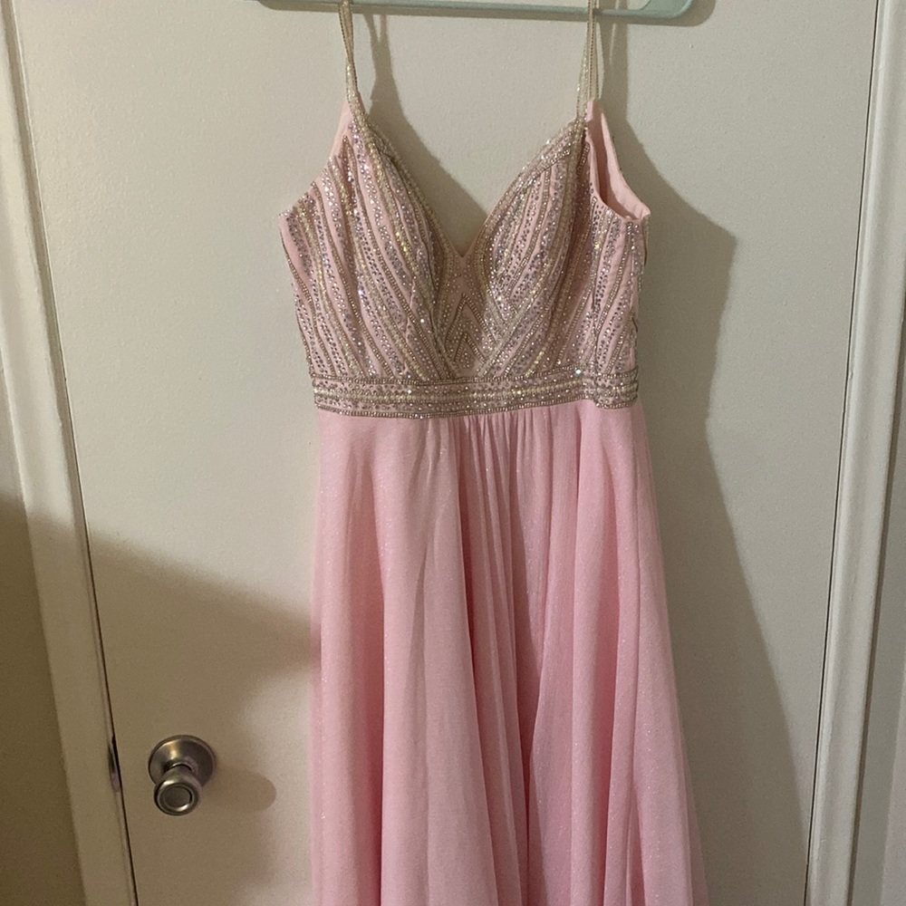 Beautiful Blush Pink Beaded Camille Dress, perfect for showers, PROM, etc.